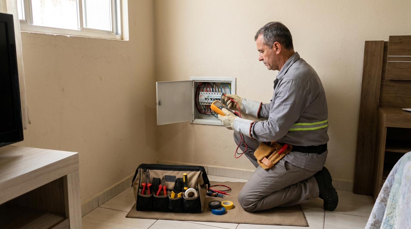 Eletricista trabalhando em Campina Grande‑PB