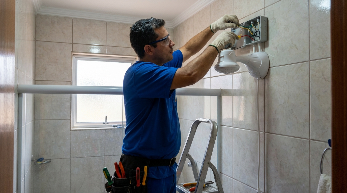 Instalacao de chuveiro eletrico profissional em Campina Grande‑PB