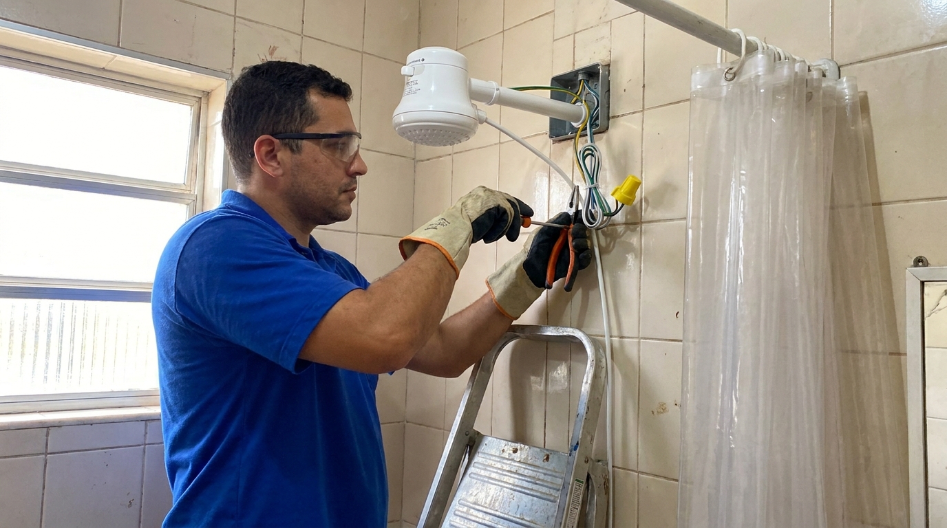 Instalacao de chuveiro eletrico residencial em Campina Grande‑PB