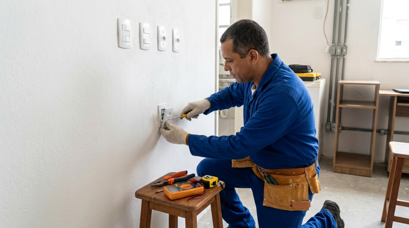 Instalacao de tomada e interruptor profissional em Campina Grande‑PB