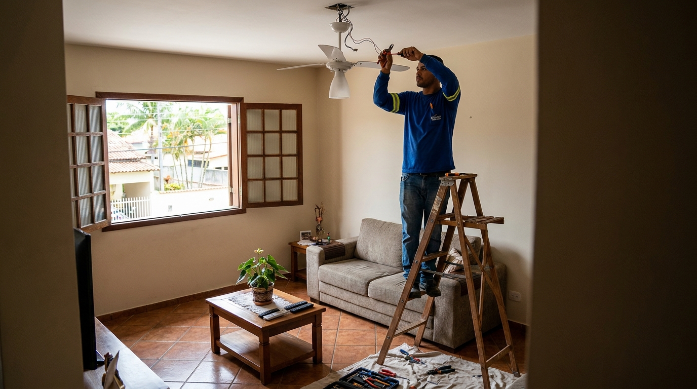 Instalacao de ventilador de teto profissional em Campina Grande‑PB